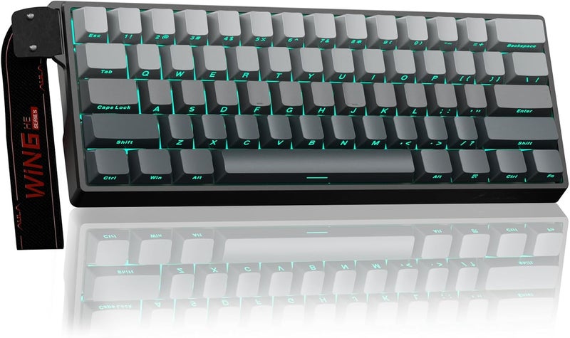 CORBOBO Aula WIN60 HE - 60% Mechanical Gaming Keyboard Wired, Hall Effect Magnetic Switch Hot Swappable,8000 Hz Polling Rate, RGB Keyboard 60 Percent Compact Design for PC (Gradient Gray) - Image 1
